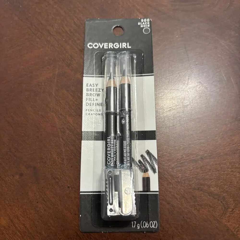 New CoverGirl Easy Breezy Brow Fill + Define. Brow & Eyeliner, 500 Black